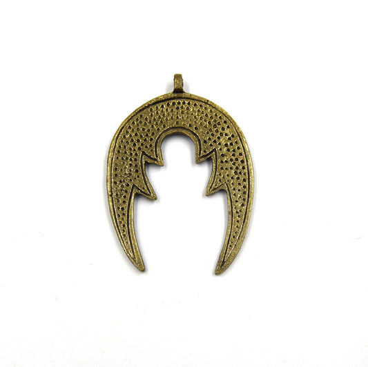 Wing Pendant | Gold Double Sided Pendant | Dragon Wing Double Sided Brass Pendant | 2.75 inches