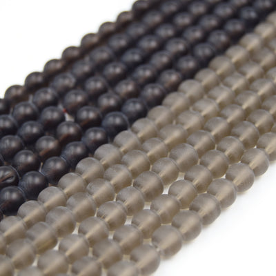 Smoky Quartz Beads | Round MATTE Natural Smoky Quartz Gemstone Beads | 4mm 6mm 8mm 10mm