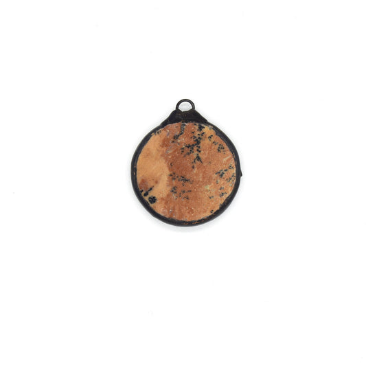 Soldered Jasper Gemstone Pendants | Gemstone Pendants with Soldered Gunmetal Edging | Circle Triangle Plus Cross Rectangle Shapes Available