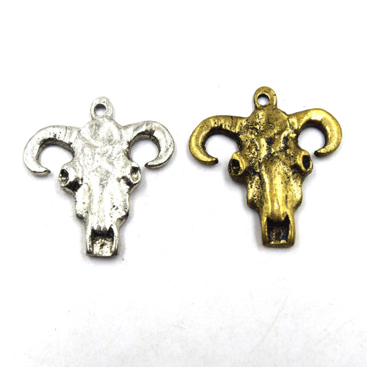 Brass Steerhead Bull Pendant | Rustic Brass Bull Head Pendant | Western Style Steerhead Jewelry