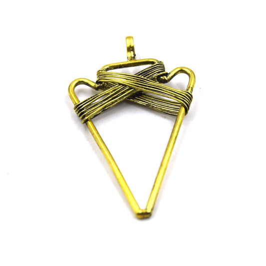 Wire Wrapped Arrow Gold Pendant | Brass Arrow Pendant | Wire Arrow | 40mm x 70mm