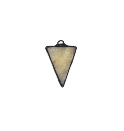 Soldered Agate Gemstone Pendants | Gemstone Pendants with Soldered Gunmetal Edging | Circle Triangle Plus Cross Rectangle Shapes Available