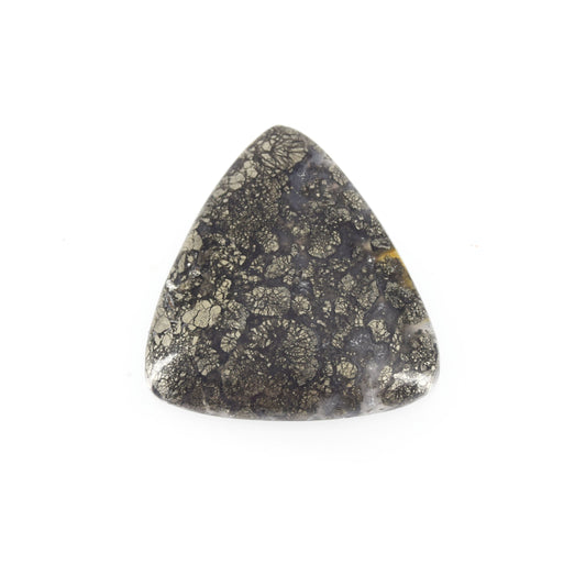 Marcasite Cabochon | Triangle Flat Back Cabochon | 35mm x 37.5mm - 5.5mm Dome Height | OOAK Natural Gemstone Cabochon