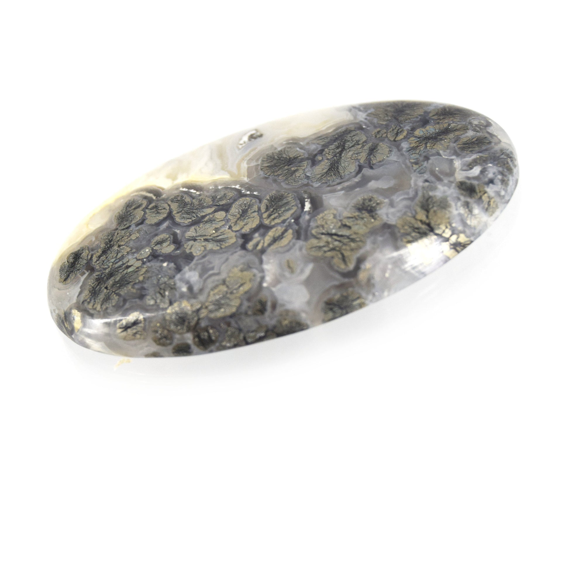 Marcasite Cabochon | Oval Flat Back Cabochon | 32mm x 50mm - 6mm Dome Height | OOAK Natural Gemstone Cabochon