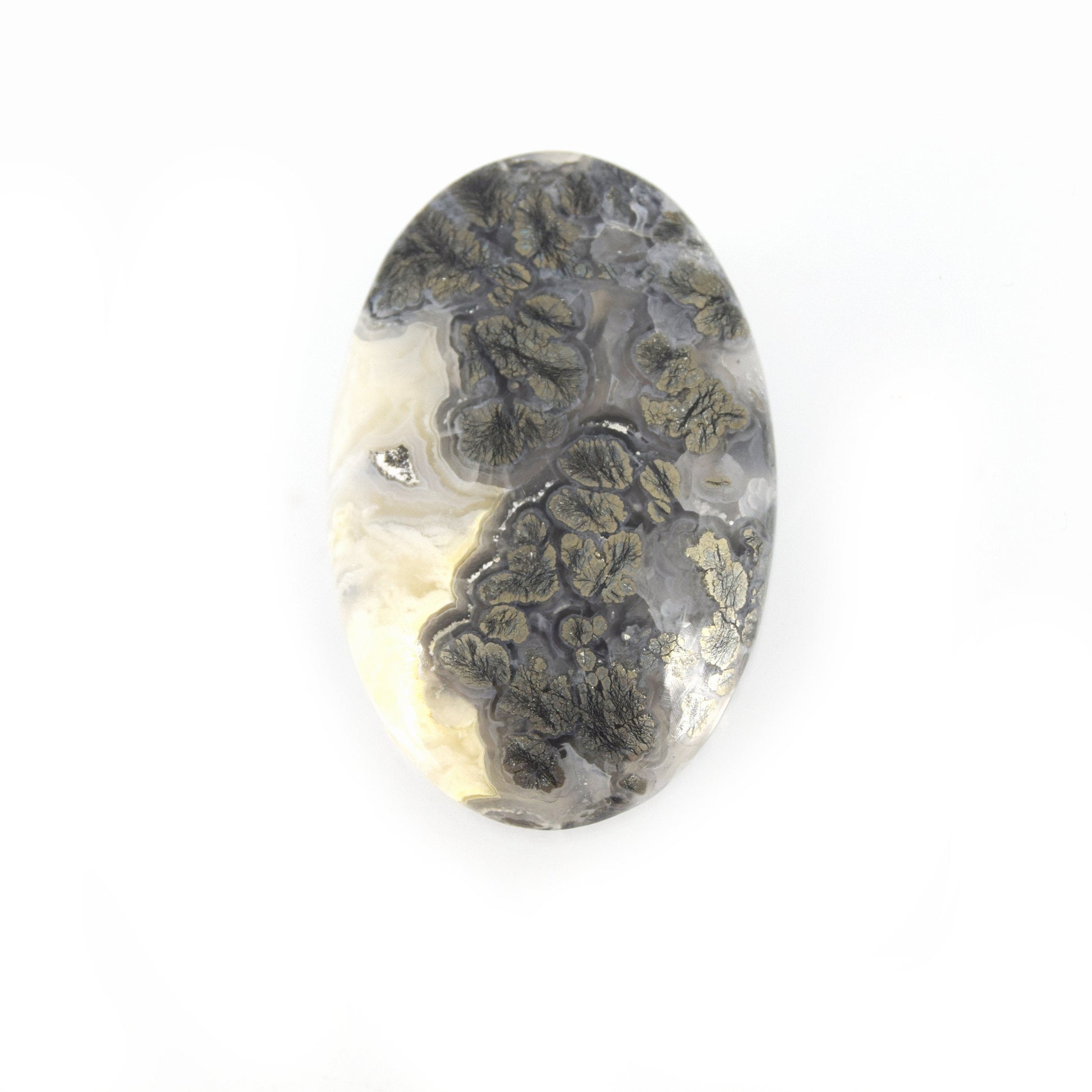 Marcasite Cabochon | Oval Flat Back Cabochon | 32mm x 50mm - 6mm Dome Height | OOAK Natural Gemstone Cabochon