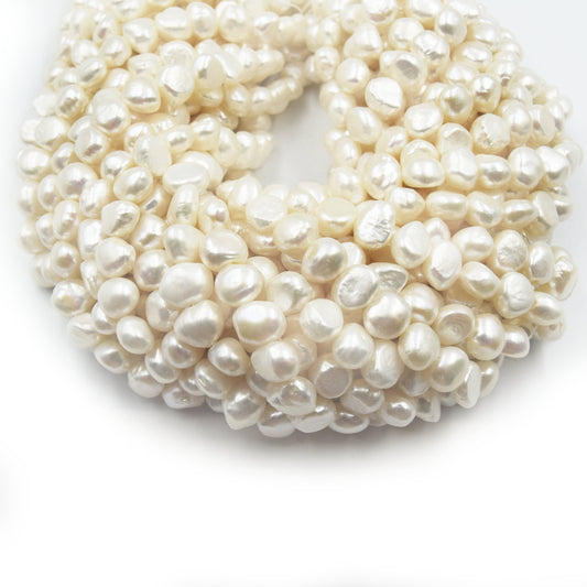 Freshwater Pearl Beads | 10-11mm x 11-11.5mm High Quality Off White Nugget Pearls