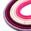 African Vinyl Beads | 8mm Purple Pink Vinyl Clay Heishi Disc Beads (Approx. 350 Beads)
