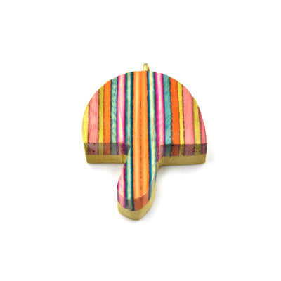 Wood Pendant | Rainbow Mushroom Pendant | Rainbow Palm Tree Pendant