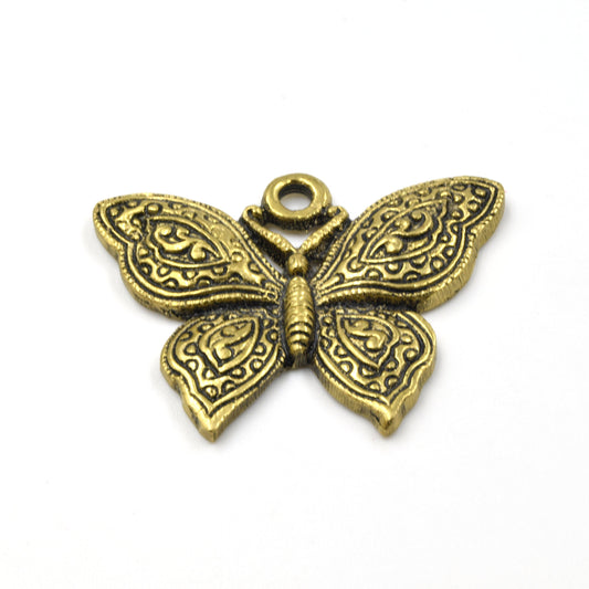 Butterfly Pendant | 41mm x 35mm Brass Butterfly Pendant | Gold and Silver Available