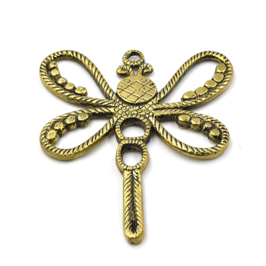 Dragonfly Pendant | 66mm x 76mm Brass Dragonfly Pendant | Gold and Gunmetal Available