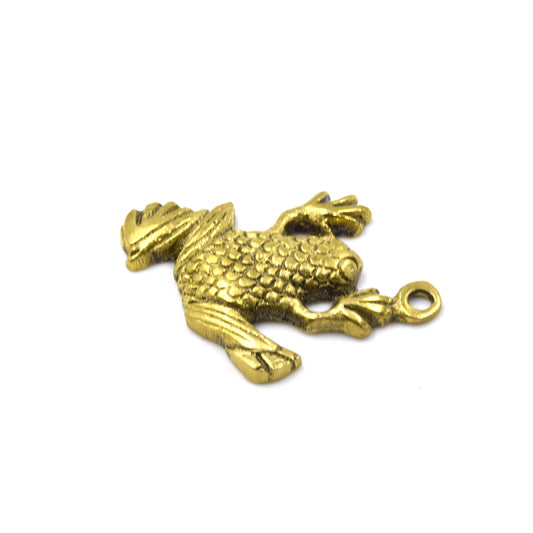 Frog Pendant | 30mm x 42mm Gold Plated Brass Pendant