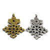 Floral Ethiopian Cross Pendants | 35mm x 50mm Brass Cross Pendants | Antique Gold and Antique Silver Cross Pendants