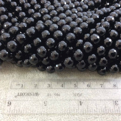 Black Agate Faceted Beads - All Sizes