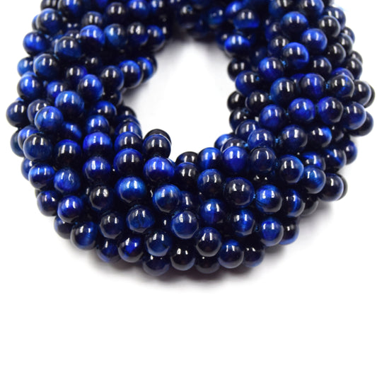 Tiger Eye Beads | Blue Red Brown Golden Multi Tiger Eye Beads- 15" Strands - Smooth Round Natural Gemstone Beads - (6mm 8mm 10mm 12mm 14mm)