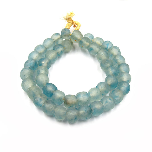 Decorative African Glass Beads | 14mm Recycled African Glass Round Rondelle Beads - Sold by Approx. 22" Strand (~40 Beads)