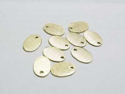 Oval Gold Brushed Finish Blank 8mm x 12mm | 14mm x 21mm Plated Copper Components - Sold in Pre-Counted Bulk Packs of 10 Pieces - (146-GD)