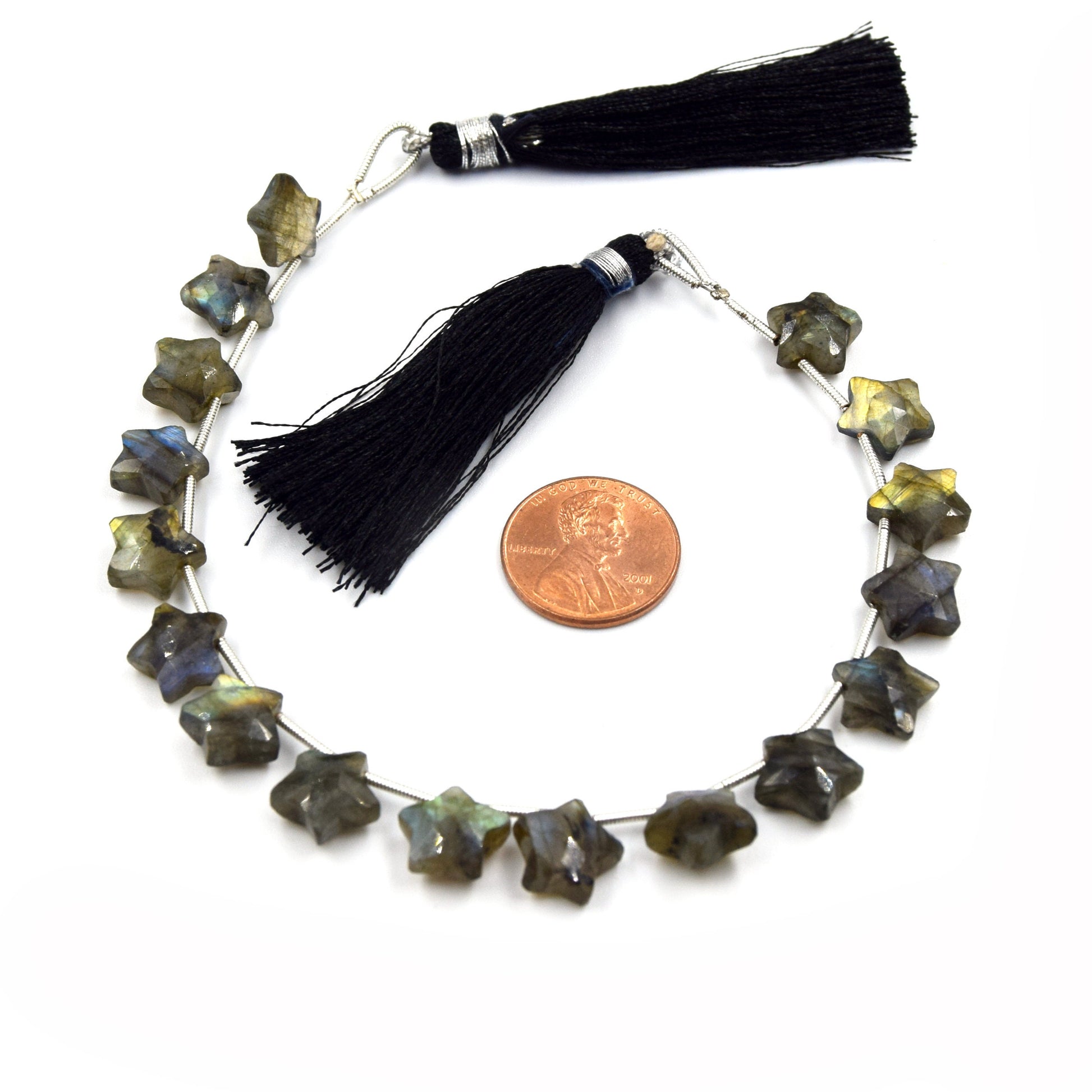 Labradorite Beads | Hand Cut Indian Gemstone | 12mm Star Shaped Beads 