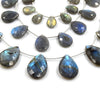Labradorite Beads | Hand Cut Indian Gemstone | 14mm, 18mm, 25mm Pear Shaped Beads