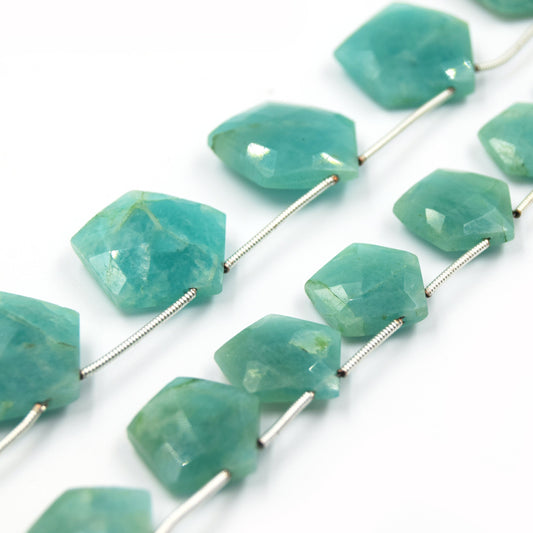 Amazonite Beads | Hand Cut Indian Gemstone | Pentagon Shaped Beads