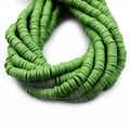African Vinyl Beads | 6mm Green Vinyl Clay Heishi Disc Beads (Approx. 350 Beads)