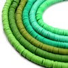 African Vinyl Beads | 6mm Green Vinyl Clay Heishi Disc Beads (Approx. 350 Beads)