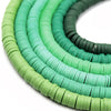 African Vinyl Beads | 8mm Green Vinyl Clay Heishi Disc Beads (Approx. 350 Beads)
