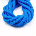 African Vinyl Beads | 8mm Blue Aqua Teal Vinyl Clay Heishi Disc Beads (Approx. 350 Beads)