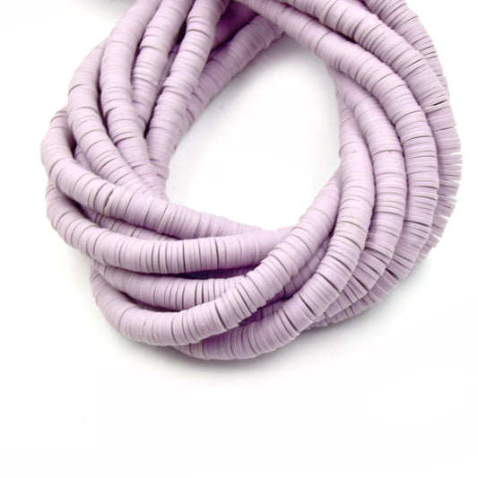 African Vinyl Beads | 6mm Purple Pink Vinyl Clay Heishi Disc Beads (Approx. 350 Beads)