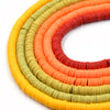 African Vinyl Beads | 8mm Red Orange Yellow Vinyl Clay Heishi Disc Beads (Approx. 350 Beads)