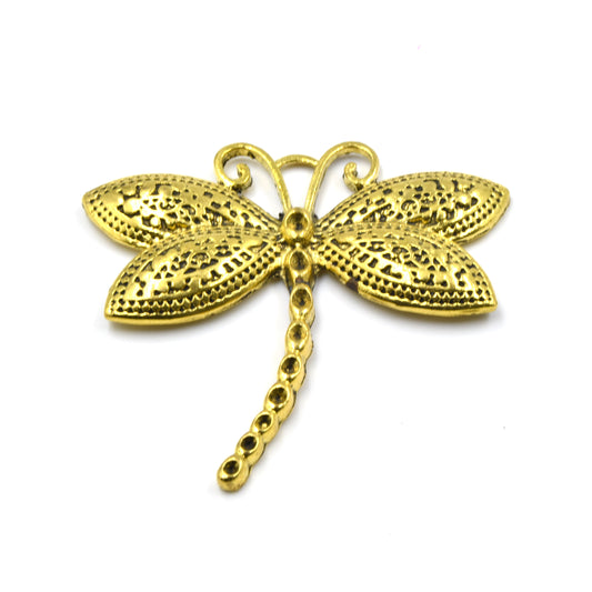 Dragonfly Pendant | 65mm x 64mm Brass Dragonfly Pendant | Gold Silver Oxidized Gold Oxidized Silver Available