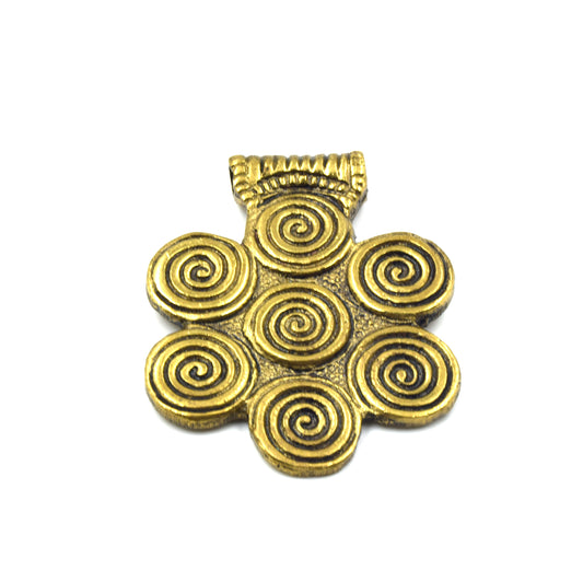Brass Pendant | 43mm x 55mm Focal Triabal Pendants | Antique Gold and Gunmetal Available