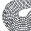 Silver MAGNETIC Hematite Beads | Round Natural Gemstone Beads - 6mm 8mm 10mm Available