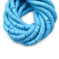 African Vinyl Beads | 8mm Blue Aqua Teal Vinyl Clay Heishi Disc Beads (Approx. 350 Beads)
