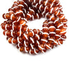 Tibetan Agate Beads | Dzi Beads | Dyed Smooth Red with White Striped Round Gemstone Beads -6mm 8mm 10mm Available