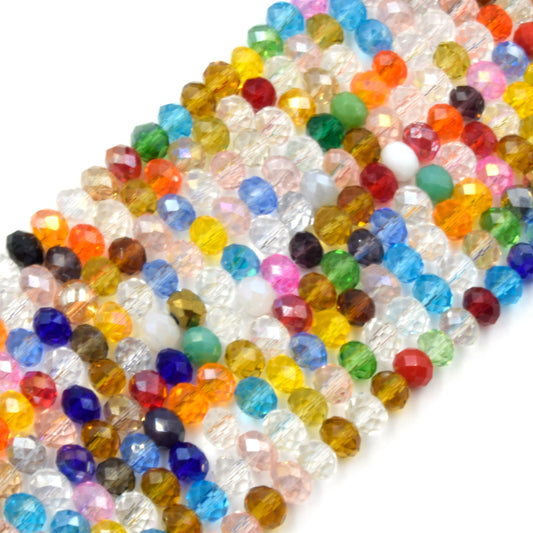 Chinese Crystal Beads | Faceted Mix Rondelle Shaped Crystal Beads | 8mm Available