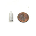 Sterling Silver Rectangle Bezel | 925 Silver Faceted Cut Stone Rectangle Bezel Charm | Amazonite Opal Moonstone Fluorite Jasper Howlite