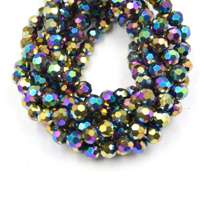 Chinese Crystal Beads | 10mm Faceted Round Shaped Crystal Beads | Clear Gray Black Blue Green Rainbow Red Available