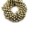 Chinese Crystal Beads | Metallic Rondelle Shaped Crystal Beads | Gold Silver Gunmetal Bronze Rose Gold Available