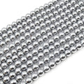Silver Hematite Beads | Round Natural Gemstone Beads - 4mm 5mm 6mm 8mm 10mm 12mm