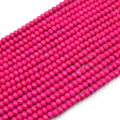 Dyed Howlite Beads | 4mm x 6mm Pink Faceted Rondelle Shaped Beads