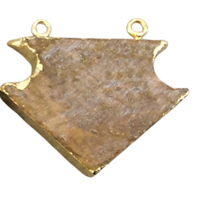 1-1.25" Gold Finish Arrow Shaped Electroplated Natural Stone Pendant - Measuring 25mm-32mm Long - Sold Individually, Choose Your Stone!