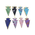 1-1.25" Gold Finish Arrowhead Shaped Electroplated Faux Stone Pendant - Measuring 25mm-32mm Long - Sold Individually, Choose Your Color!