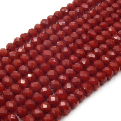 Chinese Crystal Beads | 6mm Faceted Opaque Rondelle Shaped Crystal Beads | Black Red Orange Pink Purple
