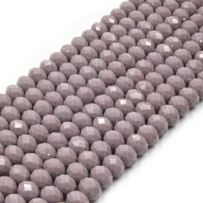 Chinese Crystal Beads | 6mm Faceted Opaque Rondelle Shaped Crystal Beads | Black Red Orange Pink Purple