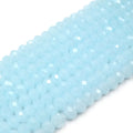 Chinese Crystal Beads | 6mm Faceted Semi-Opaque Rondelle Shaped Crystal Beads | Blue Peach Pink