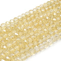 Chinese Crystal Beads | 6mm Faceted Transparent AB Coated Rondelle Shaped Crystal Beads | Red Orange Tan Cream