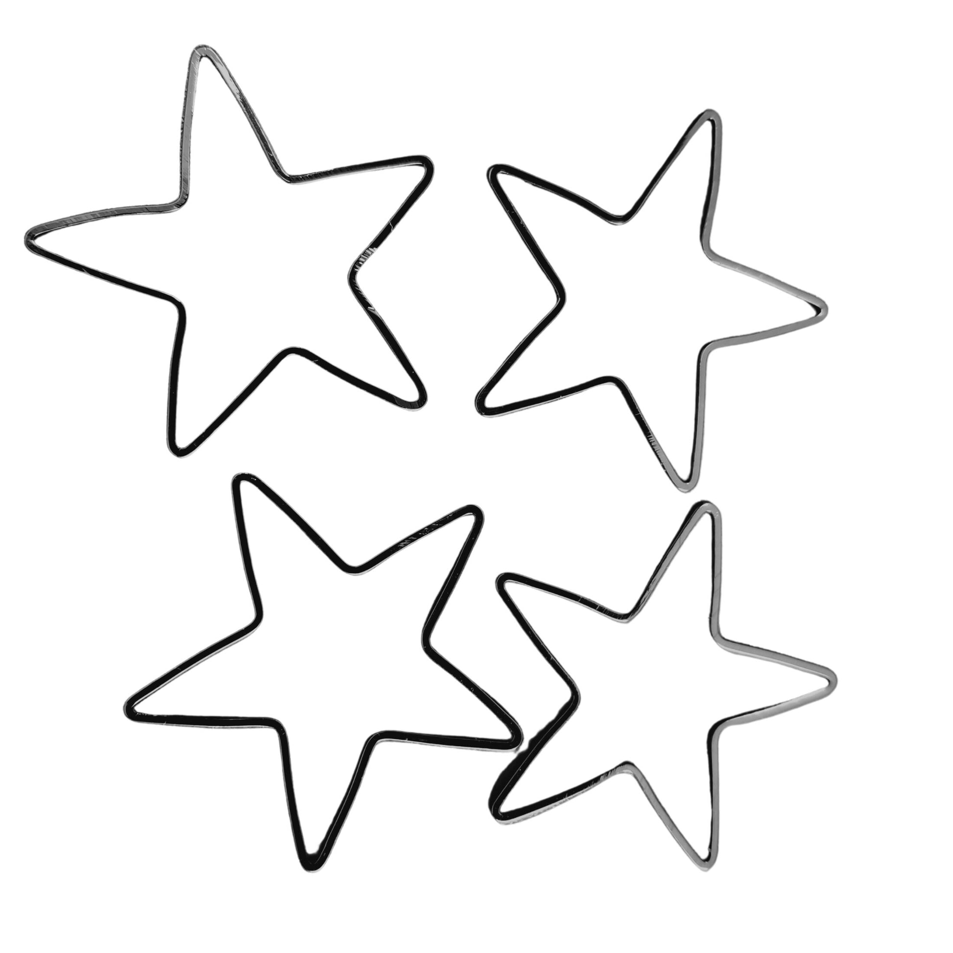 43mm x 43mm Gold | Gunmetal Star Shaped Pendant/Connector Components (No Loop) Available in 2 Colors -  (Pack of 4)