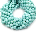 Faceted Jade Beads | 6mm Faceted Dyed Blue Teal Green Jade Round Beads with 1mm Holes - Sold by 15.5" Strands (~ 58 Beads)