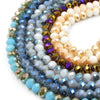 Chinese Crystal Beads | 10mm Faceted Bi-color AB Rondelle Shaped Crystal Beads | Blue Purple White Gray Available