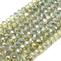 Chinese Crystal Beads | 10mm Faceted AB Coated Rondelle Shaped Crystal Beads | Red Blue Green Yellow Available